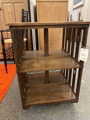 Lot 190 - An oak revolving bookcase