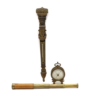 Lot 162 - A brass three drawer telescope