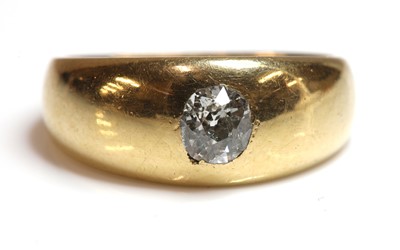 Lot 80 - A gentlemen's 18ct gold single stone diamond ring