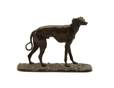 Lot 163 - A small bronze figure of a standing greyhound