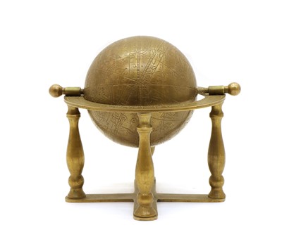 Lot 255 - A South Asian brass celestial globe