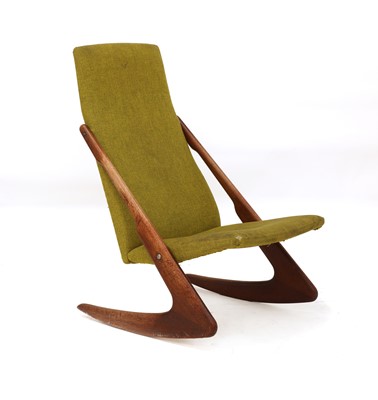 Lot 485 - A Danish teak 'Boomerang' rocking chair