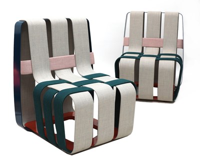 Lot 667 - A pair of contemporary woven chairs