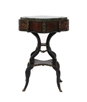Lot 486 - A Napoleon III ebonised wooden, tortoiseshell and brass jardiniere