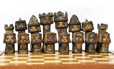 Lot 447 - A studio pottery chess set