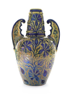 Lot 116 - A Clément Massier pottery twin-handled lustre vase