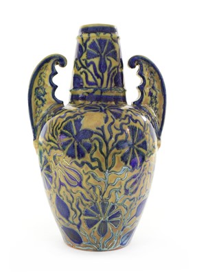 Lot 116 - A Clément Massier pottery twin-handled lustre vase