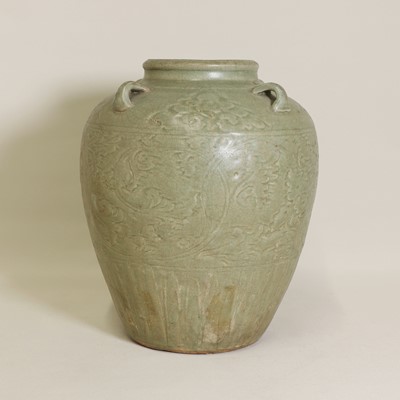 Lot 17 - A Chinese Longquan celadon jar