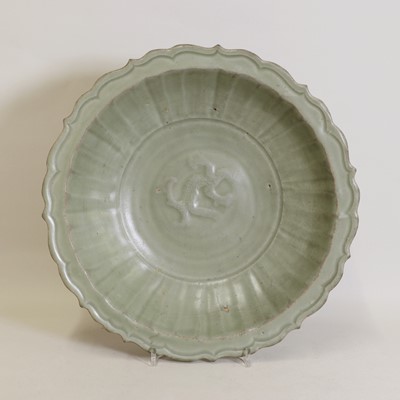 Lot 8 - A Chinese Longquan celadon dish