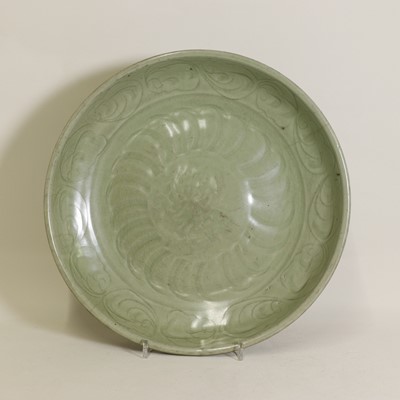 Lot 15 - A Chinese Longquan celadon dish