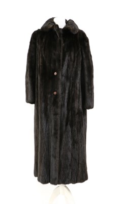 Lot 220A - A dark brown full-length mink fur coat