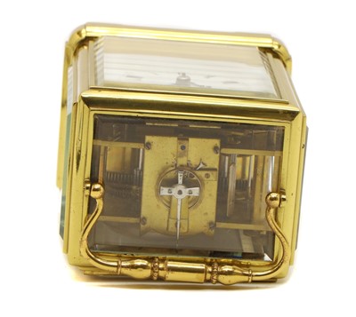 Lot 135 - A late 19th century French brass carriage clock