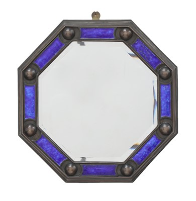 Lot 154 - An Arts and Crafts cast bronze octagonal mirror