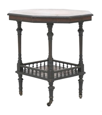 Lot 129 - An Aesthetic amboyna and ebonised window table