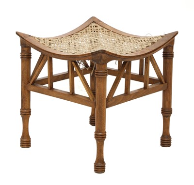 Lot 121 - An oak Thebes stool