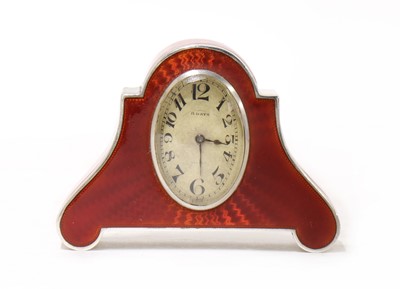 Lot 205 - An Austrian silver and enamelled desk clock