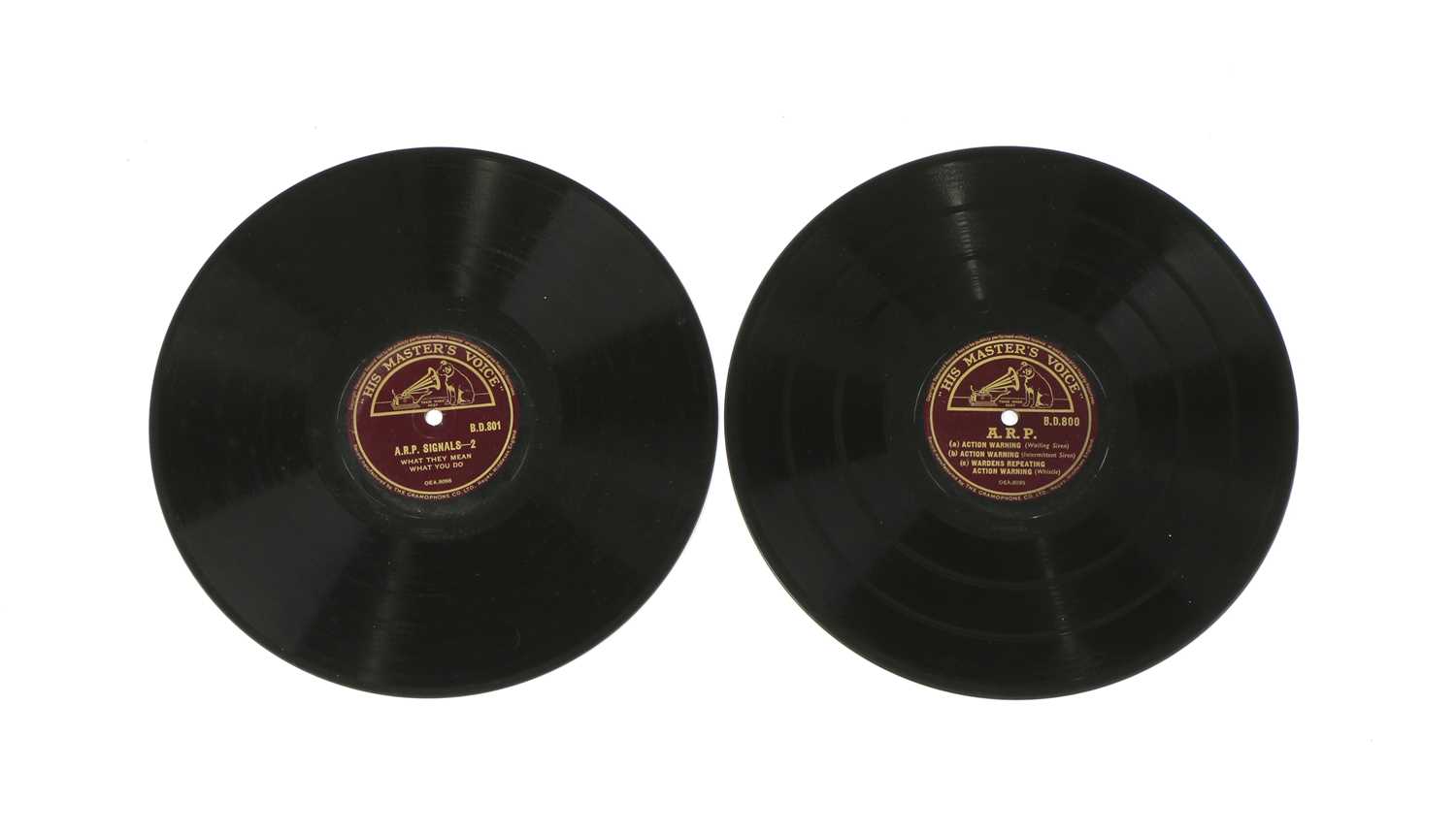 Lot 45 - ARP (Air Raid Precautions) (x2) - HMV BD 800 and 801