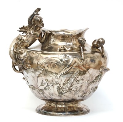Lot 351 - An American Art Deco silver-plated wine cooler
