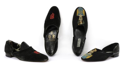 Lot 130 - A pair of black suede shoes