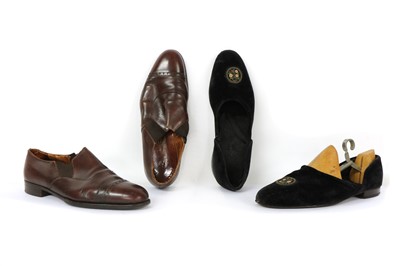 Lot 134 - A pair of black suede shoes