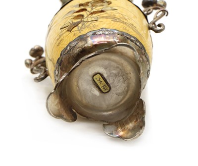 Lot 166 - A near pair of Japanese Shibayama ivory and silver vases