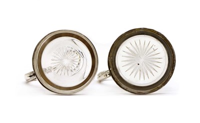 Lot 25 - A pair of Victorian silver mounted glass mugs