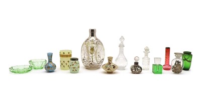 Lot 158 - A collection of scent bottles and jars