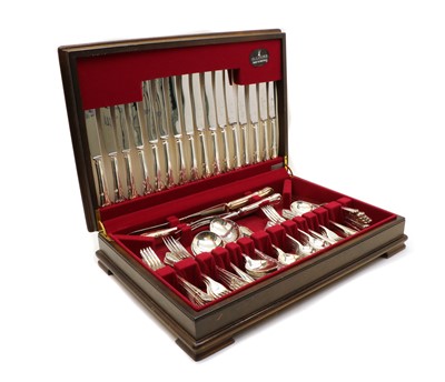 Lot 24 - An Allander canteen of silver plated Dubarry pattern cutlery