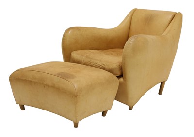 Lot 543 - A 'Balzac' chair and footstool