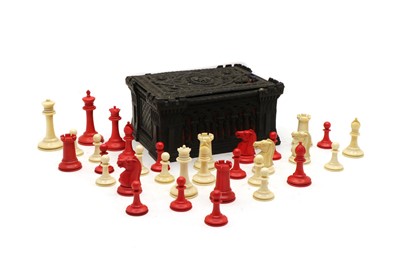 Lot 131 - A 'Staunton' pattern ivory chess set by Jaques of London