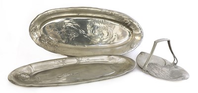 Lot 92 - Two Kayserzinn pewter oval trays