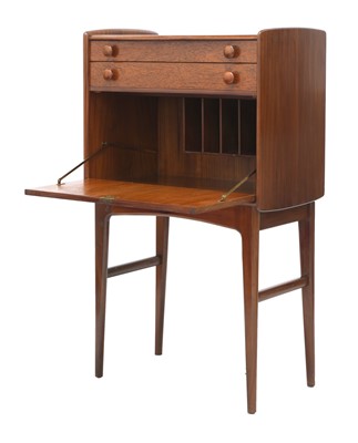 Lot 482 - A teak writing bureau