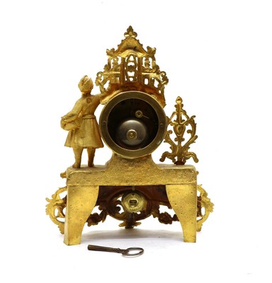 Lot 153 - A Continental gilt spelter mantel clock