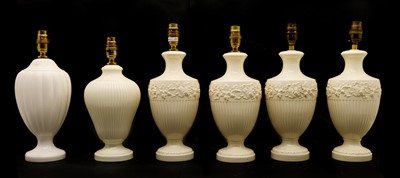 Lot 173 - A set of four modern pottery table lamps