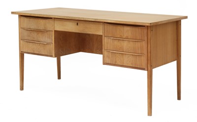 Lot 480 - A Danish light oak desk