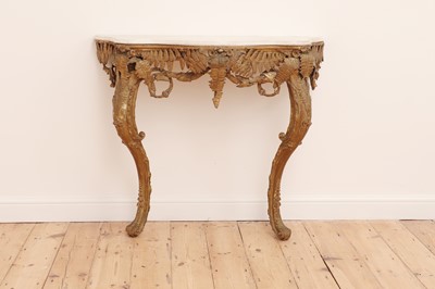 Lot 161 - A Victorian carved giltwood and gesso console table