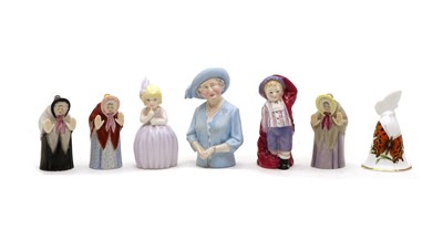 Lot 97 - A group of Royal Worcester porcelain candle snuffers