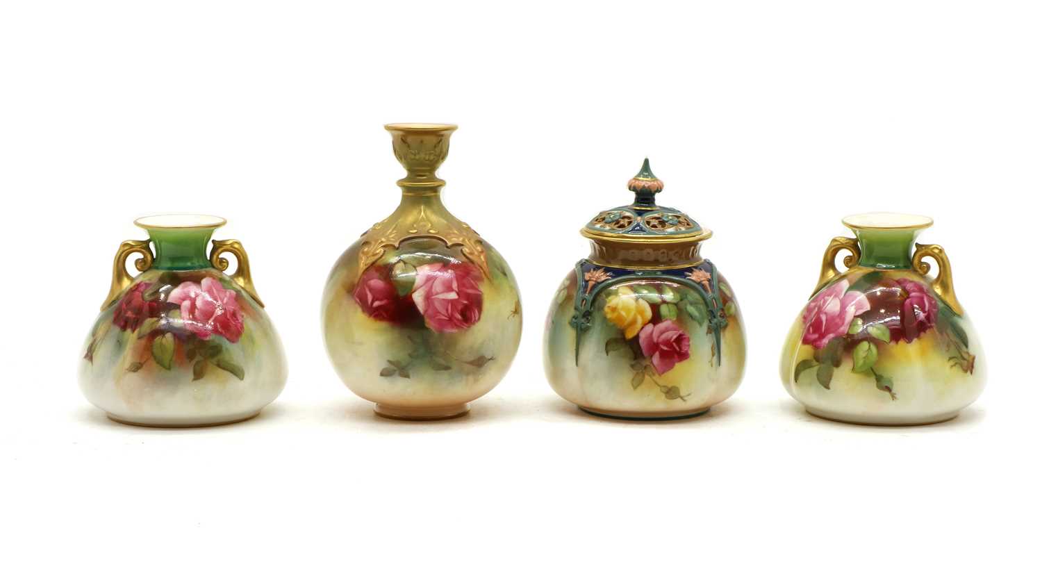 Lot 89 - A collection of Royal Worcester Hadley porcelain vases