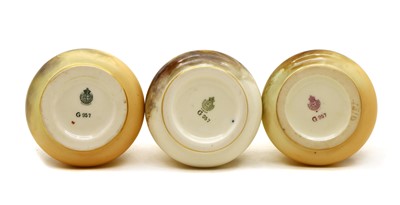 Lot 86 - A group of three Royal Worcester porcelain vases