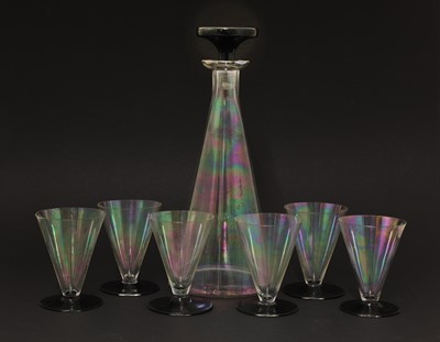 Lot 349 - An Art Deco lead glass liqueur set