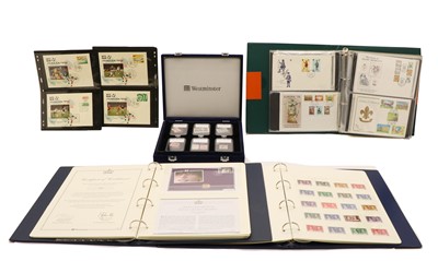 Lot 221 - Six albums plus a stock book of various world stamps