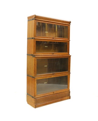 Lot 492 - A four-section Globe Wernicke modular bookcase