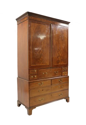 Lot 310 - A George III mahogany secretaire press