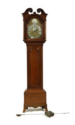 Lot 305 - A late 18th century oak longcase clock