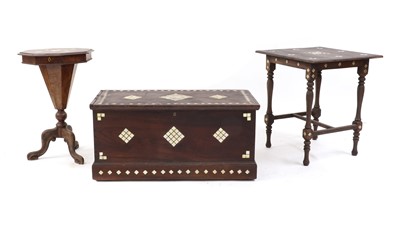 Lot 523 - An shell inlaid trunk