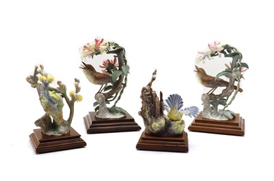 Lot 275 - A pair of Nightingale Daulias Luscinia and Honeysuckle models