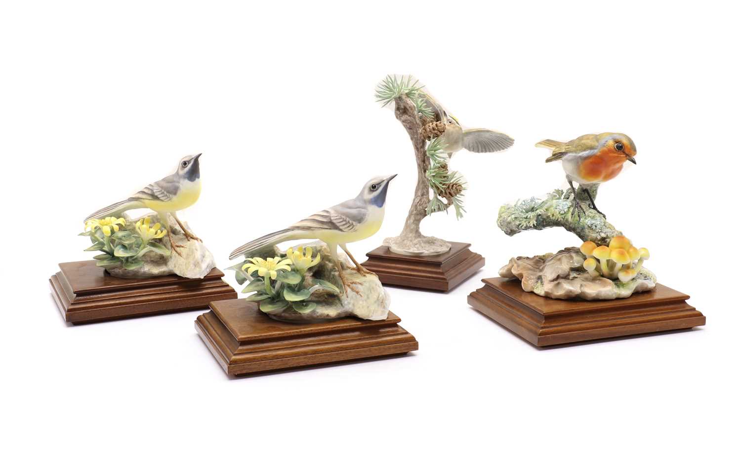 Lot 265 - A pair of Grey Wagtail Motacilla Melanope and Celandine models