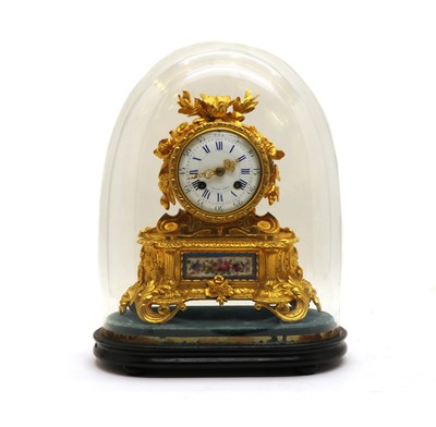 Lot 230 - A 19th Century French gilt bronze and porcelain mounted clock