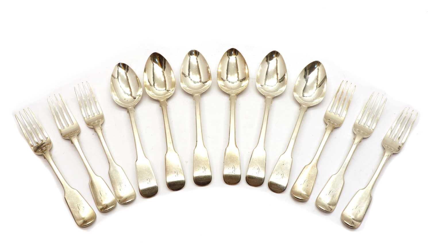 Lot 49 - A collection of silver flatware
