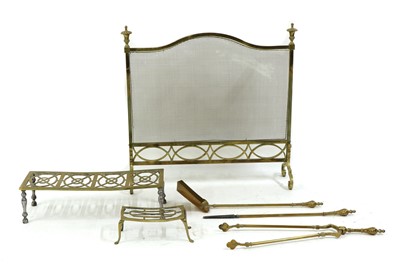 Lot 298 - Brass fireplace equipment